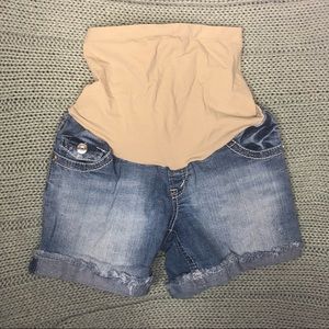 Maternity Shorts Women Size Small Denim Pregnant Wallflower Blue Jean Over Belly